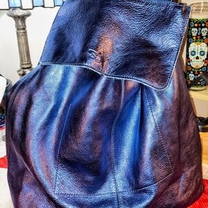Sharif Hobo Metallic Blue NWT Pouch And Dust Bag, Large Shoulder Bag